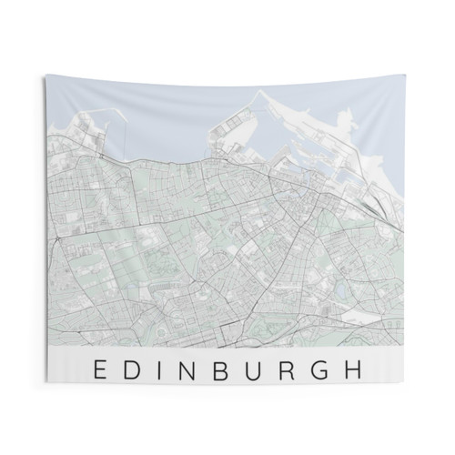 Minimalist Edinburgh City Map Tapestry