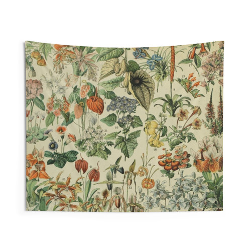 Vintage Floral Tapestry by Adolphe Millot