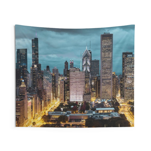 Chicago Cityscape Tapestry Wall Art