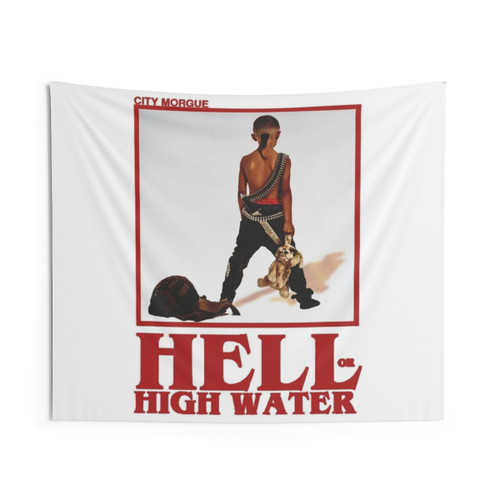 Toxic City Tapestry featuring the Morgue Outbreak Tour 2022 design