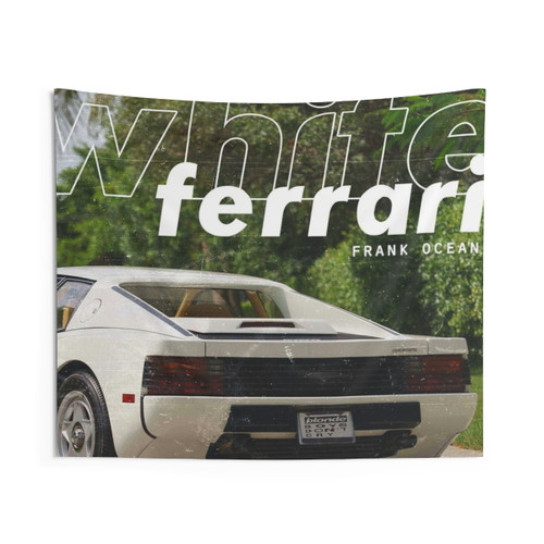 White Ferrari Tapestry featuring Frank Ocean's album artwork