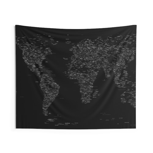 World Map Tapestry - Panoramic City Map Wall Art