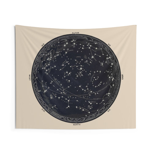 Antique Astronomy Tapestry - Map of the Night Sky