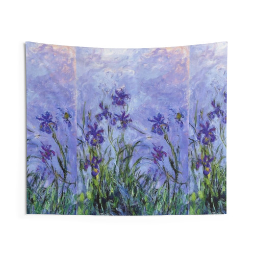 Monet Lilac Irises Impressionist Tapestry