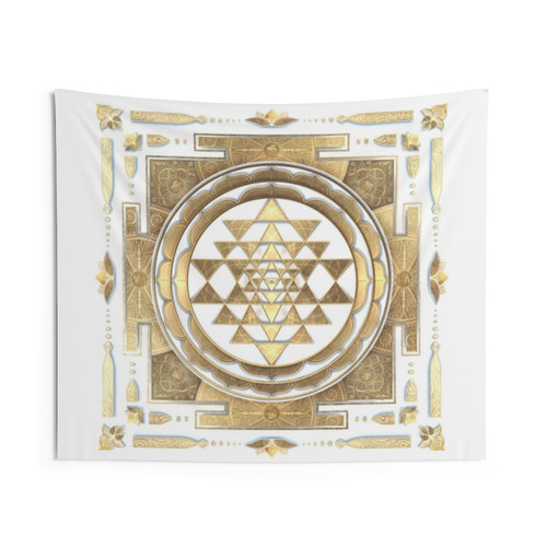Golden Sri Yantra Tapestry Wall Art