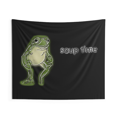 Soup Time Frog Tapestry - Funny, Surreal Wall Decor