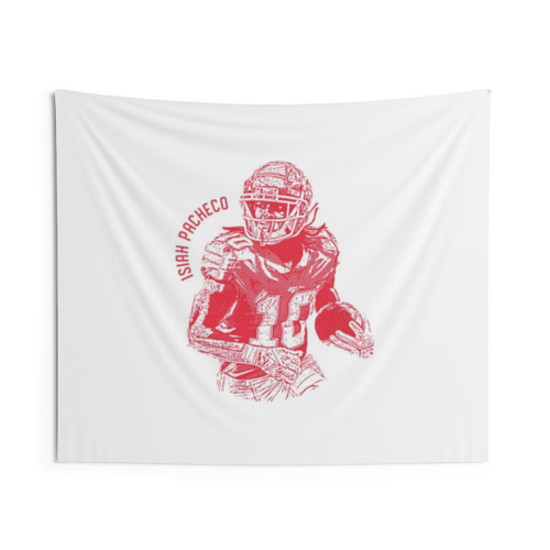 Isiah Pacheco Tapestry - Kansas City Chiefs Football Decor