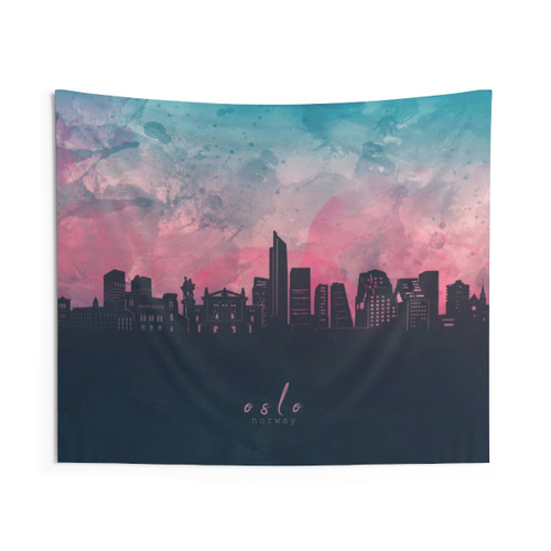 Oslo Skyline Tapestry Wall Decor