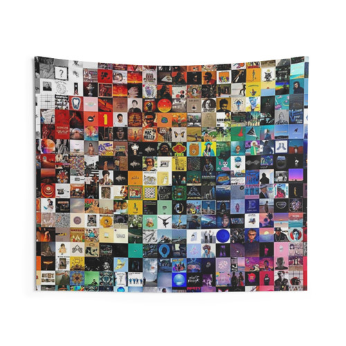 Rainbow Musical Collage Tapestry