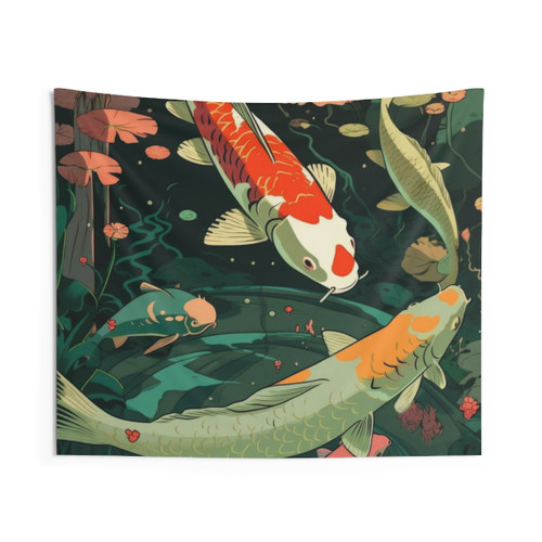 Koi Pond Tapestry Wall Hanging