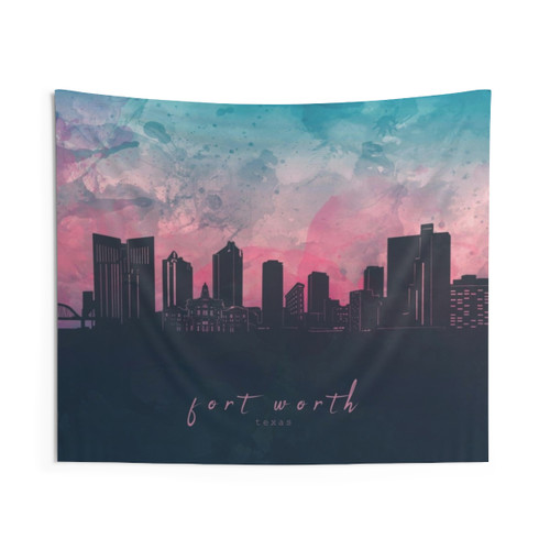 Fort Worth Skyline Tapestry Wall Art