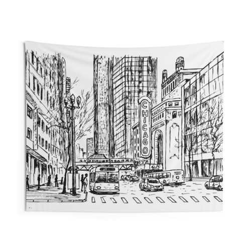 Chicago Streets Tapestry - Handcrafted Wall Decor
