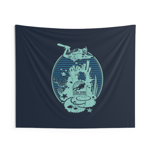 Scuba Diving International Scuba Diver with Coral Reef Tapestry