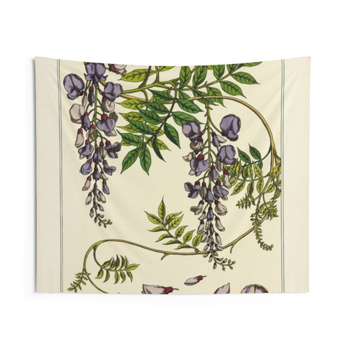 Vintage French Botanical Flower Plate Tapestry by Maurice Verneuil