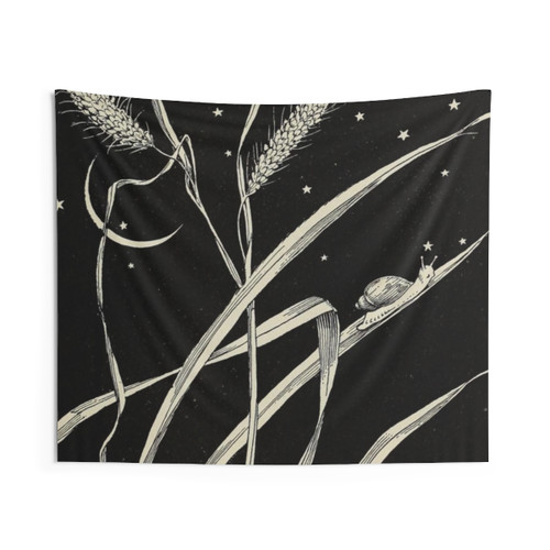Vintage Night Snail Tapestry Wall Art