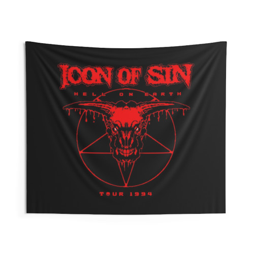 Icon of Sin Doom Pixel Art Tapestry