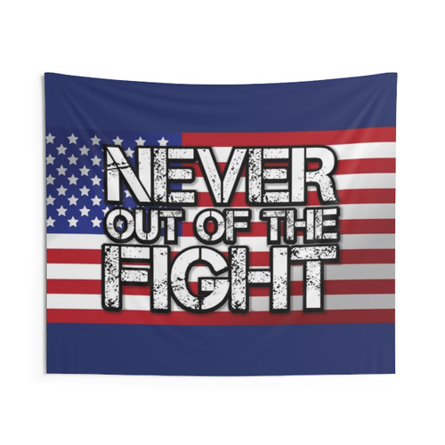 Never Out of the Fight Military Tapestry
