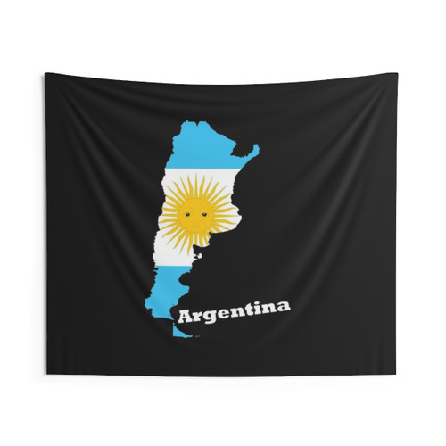 World Map Tapestry with National Flags