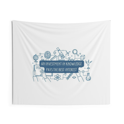 Educational Quotation Tapestry with Benjamin Franklin Quote