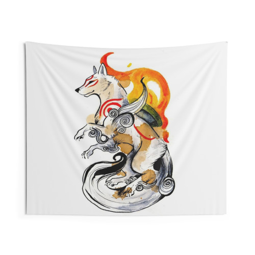 Okami Amaterasu Tapestry - Stunning Japanese Wolf Wall Art