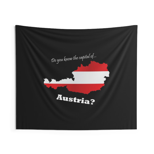 Austria Country Tapestry with Capital Quiz Design