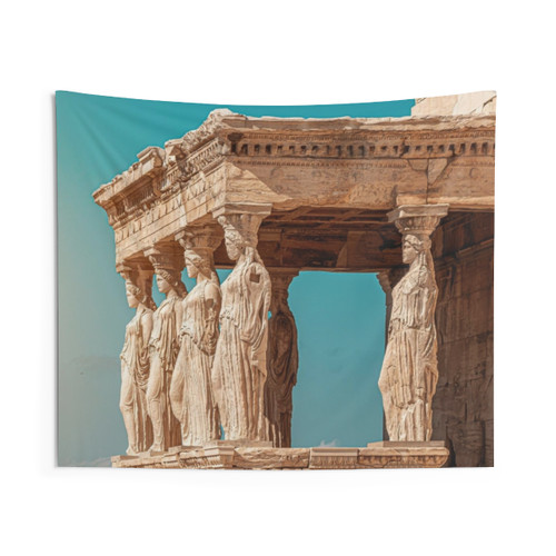Ancient Greek Caryatid Tapestry - The Erechtheion Temple, Athens