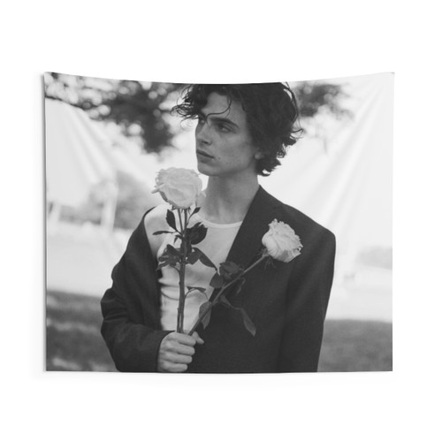 Timothee Chalamet Black and White Tapestry