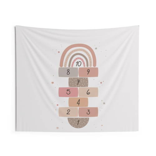 Educational Hopscotch Tapestry for Kids' Rooms