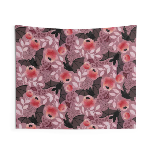 Pastel Floral Bat Tapestry