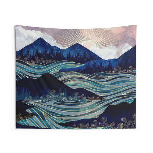 Ocean Sunrise Abstract Landscape Tapestry