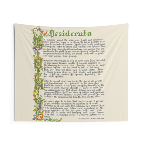 Desiderata 1920s Prose Calligraphic Tapestry