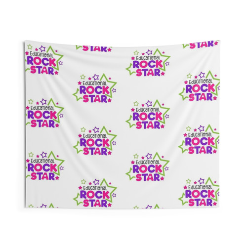 Funny teacher tapestry with educational rock star design