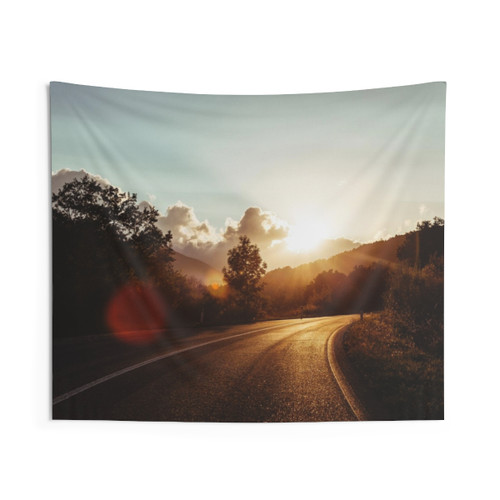 Road at Sunset Landscape Tapestry