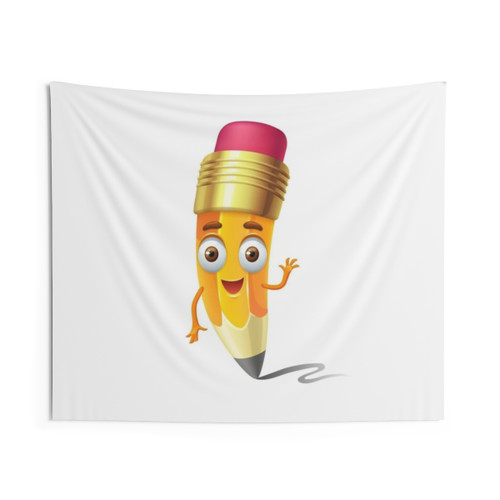 Educational wall tapestry featuring academic illustrations