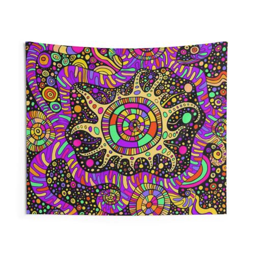 Trippy Neon Tentacles Blacklight Tapestry
