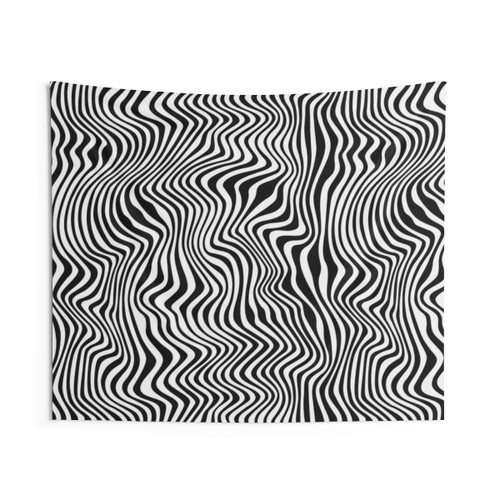 Wavy Stripes Tapestry - Stylish Monochrome Abstract Art