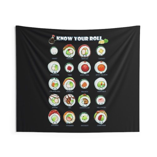 Cute Educational Sushi Tapestry - Know Your Roll