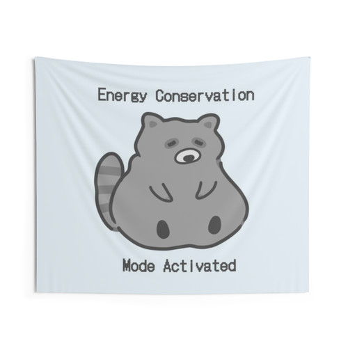 Energy Conservation Activated Tapestry with Funny Raccoon Design