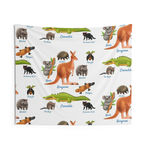 Educational Australian Animals Tapestry