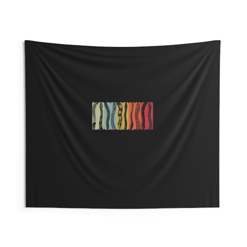 Educational Retro Snake Types Tapestry