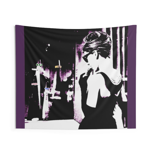 Breakfast at Tiffany's Themed Tapestry with Audrey Hepburn Artwork