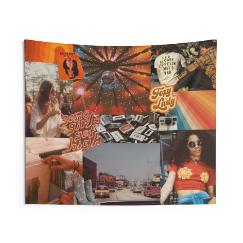 Groovy 70s Collage Tapestry