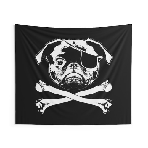 Jolly Pugger Pirate Pug Tapestry - Pug Decor