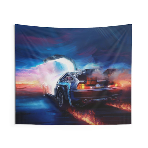 Back to the Future Delorean Time Machine Tapestry