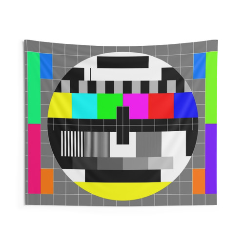 Retro PAL TV Test Card Tapestry Wall Hanging