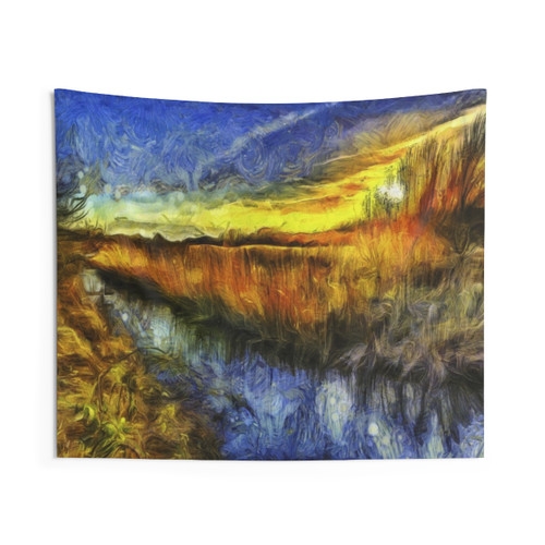 The Sunset River Van Gogh Impressionist Tapestry