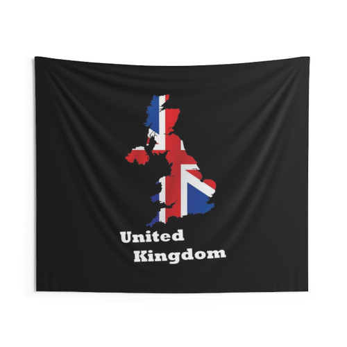 Country flags tapestry with map