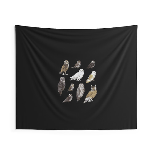 Types of Owls Educational Collection Cute Owl Lover Gift Tapestry