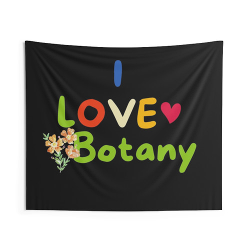 Educational Botany Tapestry featuring 'I Love Botany' design