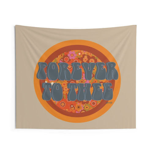Forever to Thee Vintage Tapestry featuring Retro Floral Design